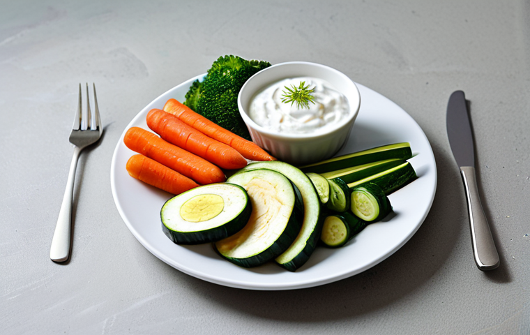 Balanced Plate with Nutritious Foods**

"A beautifully arranged plate showcasing small portions of easily digestible foods suitable for post-stomach cancer surgery recovery: steamed vegetables (carrots, zucchini), grilled chicken, a small serving of white rice, and a side of yogurt. The food is presented in a clean, bright setting with natural light. Emphasis on colorful, appealing presentation. fully clothed, appropriate content, safe for work, professional, modest, family-friendly, perfect anatomy, correct proportions, natural pose, well-formed hands, proper finger count, natural body proportions, high quality."

**