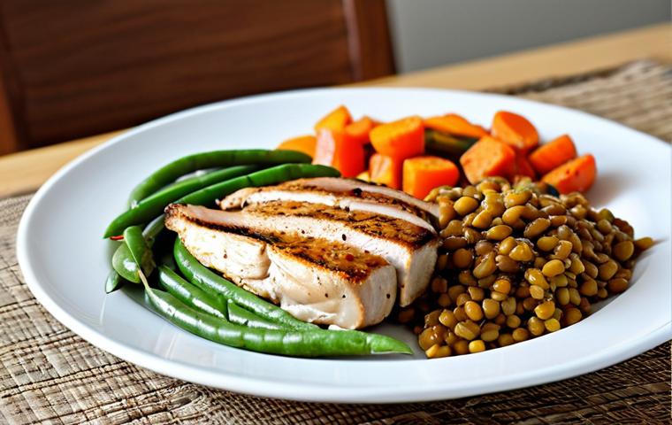 위암 수술 후 식단 관리 - Healthy Meal**

"A vibrant and nutritious meal for post-surgery recovery, including soft-cooked lent...